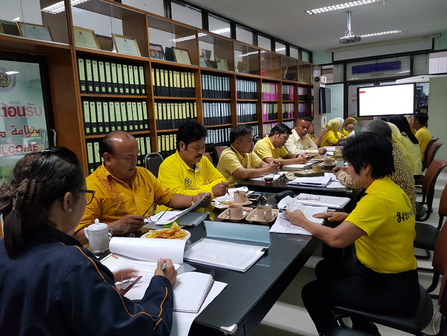 พช.ปัตตานี ประชุมรายงานผลการปฏิบัติงานกิจกรรมและโครงการตามยุทธศาสตร์กรมการพัฒนาชุมชนและยุทธศาสตร์จังหวัดฯ