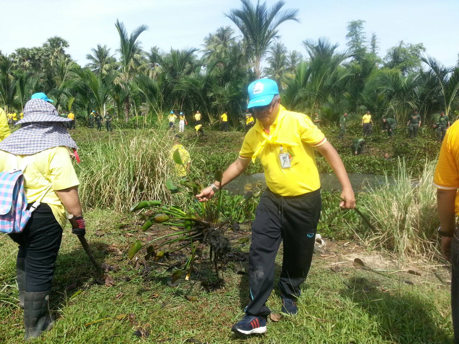 พช.ปัตตานี ร่วมกิจกรรมจิตอาสา “เราทำความ ดี ด้วยหัวใจ” กิจกรรมขุดลอกกำจัดวัชพืชผักตบชวา (คลองโลกาเยาะ)