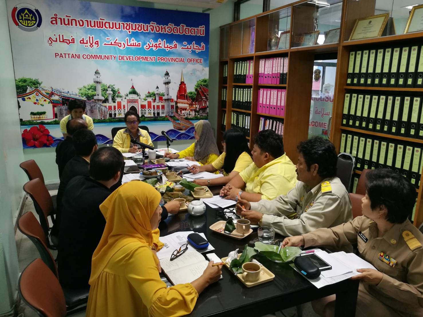 พช.ปัตตานี ประชุมรายงานผลการปฏิบัติงานกิจกรรมและโครงการตามยุทธศาสตร์กรมการพัฒนาชุมชนฯ