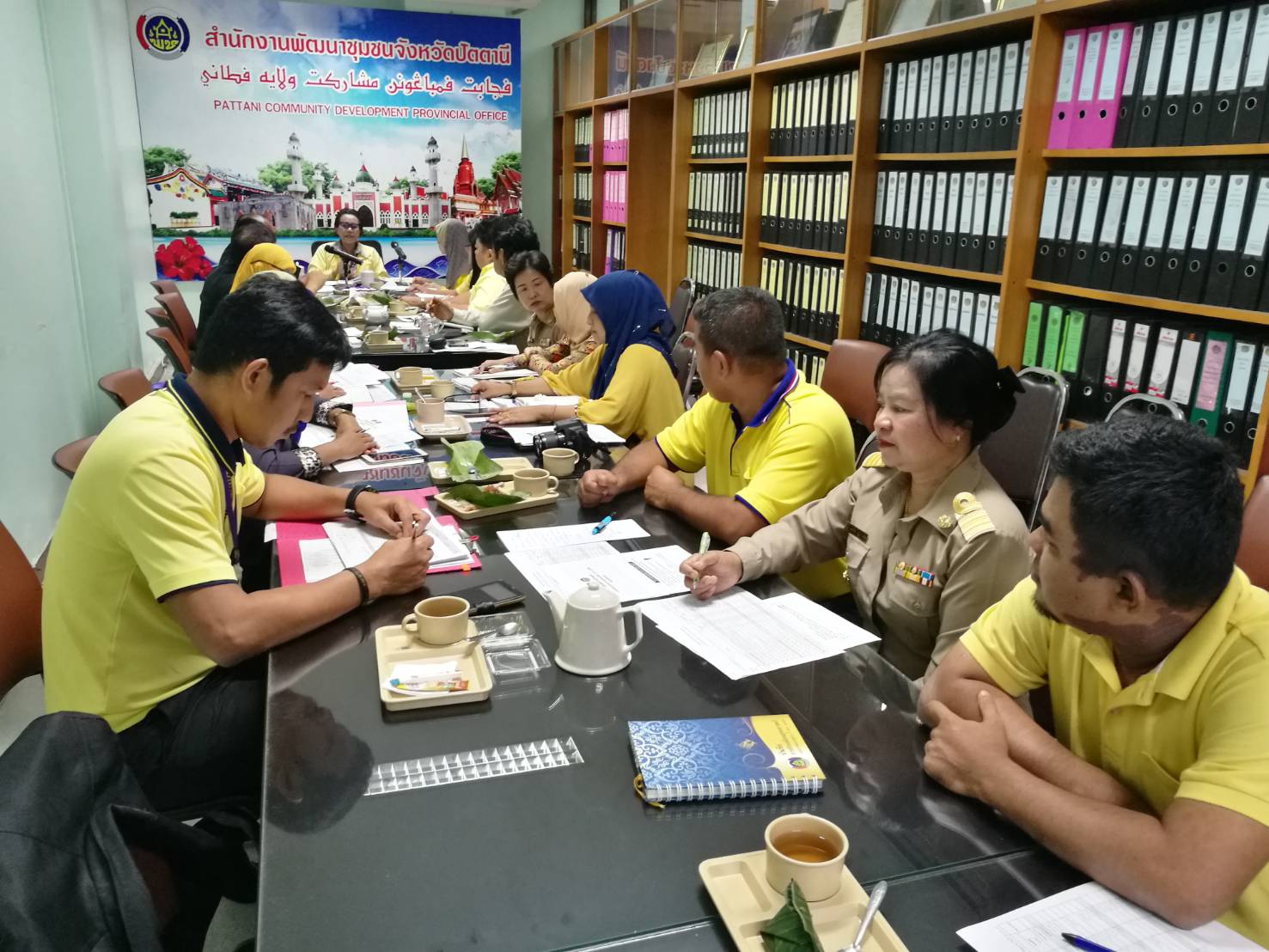 พช.ปัตตานี ประชุมรายงานผลการปฏิบัติงานกิจกรรมและโครงการตามยุทธศาสตร์กรมการพัฒนาชุมชนฯ