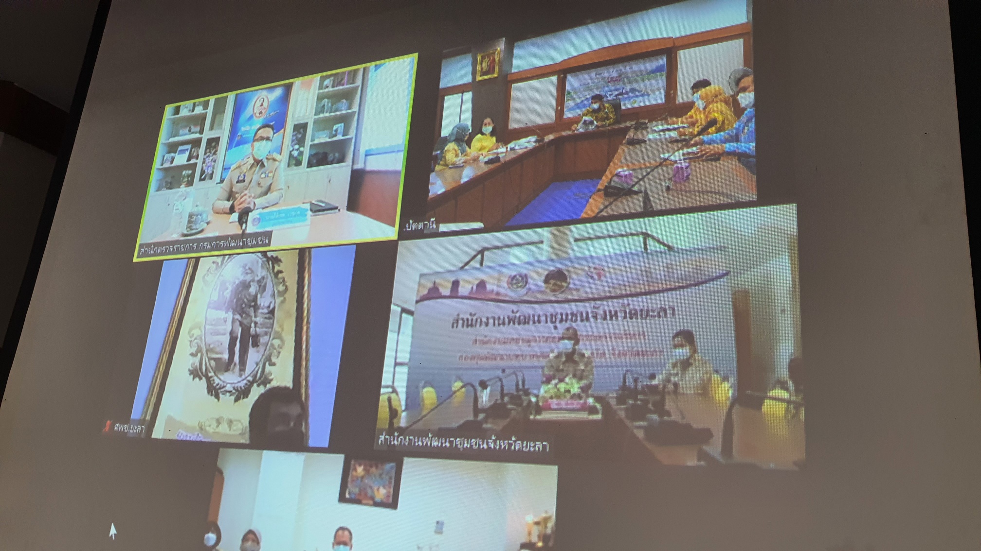 พช.ปัตตานี นำเสนอผลการปฏิบัติราชการ ผ่านระบบห้องประชุมออนไลน์ โปรแกรม ZOOM ในการประชุมเขตตรวจราชการที่ 7 กลุ่มจังหวัดภาคใต้ชายแดน (ปัตตานี ยะลา นราธิวาส)