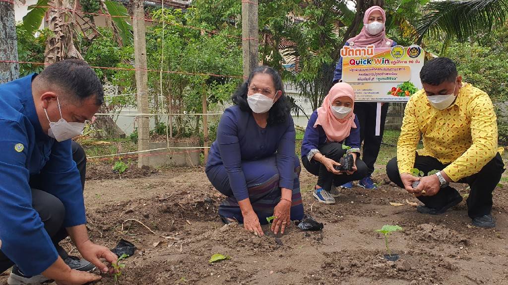 ผวจ.ปัตตานี” เปิดสวนหลังจวนผู้ว่าราชการจังหวัด ยกร่องปลูกผักสวนครัว” ร่วมขับเคลื่อนกิจกรรมสร้างวัฒนธรรมการปลูกผักอย่างต่อเนื่อง